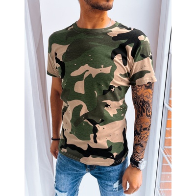 DStreet pánské triko RX5084 khaki