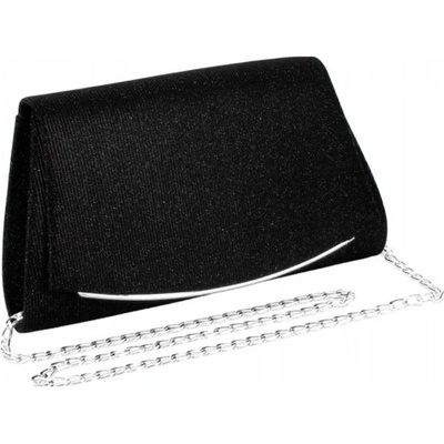 Elegantní večerní taška přes rameno brokátová s třpytkami syntetika 24x14 cm černá