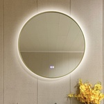 Inter ceramic ОГЛЕДАЛО С led ОСВЕТЛЕНИЕ icl 1855/80 brush l. gold Ф80 КРЪГ ЗЛАТО (icl 1855/80 brush light gold)