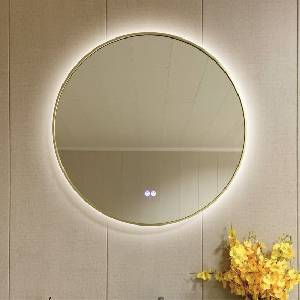 Inter ceramic ОГЛЕДАЛО С led ОСВЕТЛЕНИЕ icl 1855/80 brush l. gold Ф80 КРЪГ ЗЛАТО (icl 1855/80 brush light gold)