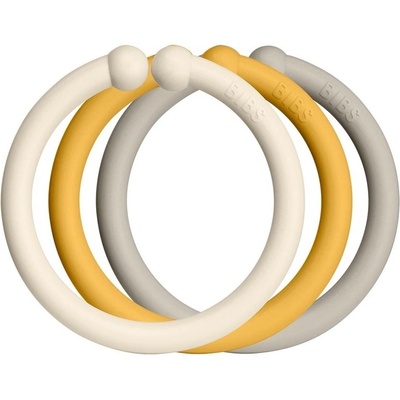 Bibs Loops Kroužky 12 ks Ivory honey bee sand