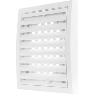 Dalap Пластмасова вентилационна решетка с регулация и фланец Dalap GP 100 RNFP ASA, 150x150 мм / Ø 100 мм, бяла (2045)