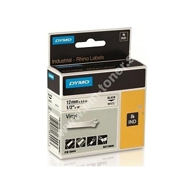páska DYMO 18444 PROFI D1 RHINO Black On White Vinyl Tape (12mm)