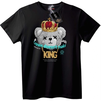 NOONEBRAND Тениска Короната не прави краля - XXS, White