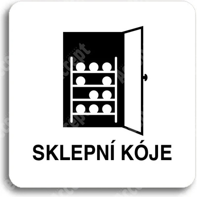 ACCEPT Piktogram sklepní kóje - bílá tabulka - černý tisk bez rámečku