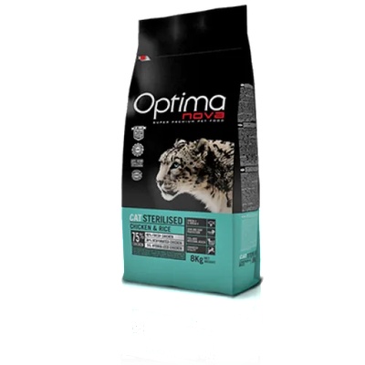 Visán OPTIMA NOVA CAT Sterilised Chicken&Rise (пиле и ориз) 75% месо Хипоалергична, Суперпремуим храна за КАСТРИРАНИ котки от всички породи 0, 400 кг
