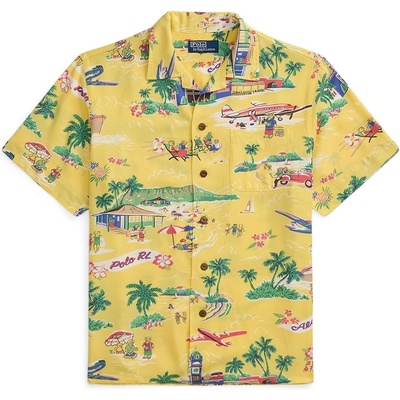 Ralph Lauren Men's Rayon Bear Short-Sleeve Patterned Shirt - Holiday Bear