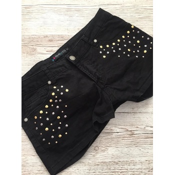 Even&Odd džínové zdobené černé kraťasy černá