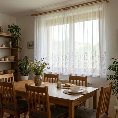 Forbyt záclona sablé 30915 MARKIZET, vyšívané květiny, s olůvkem, bílá, výška 160cm ( v metráži)