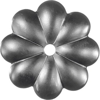 PSG 50.006 - ozdobný kovaný kvet 90 x 2 mm, otvor 10 mm, pre plot, bránu, zábradlie a mreže
