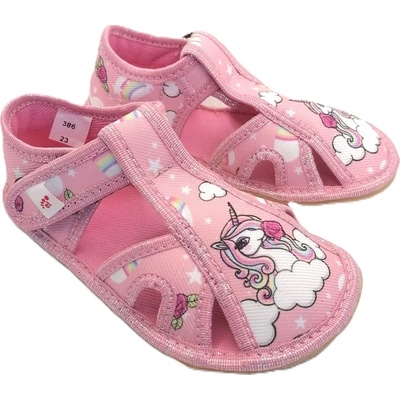 Bačkory EF Barefoot Pink Unicorn 386 – Zboží Dáma