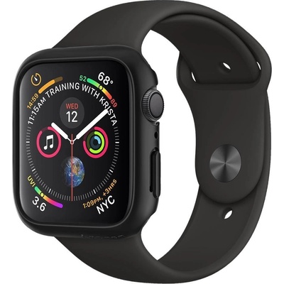 Spigen Thin Fit Case - качествен твърд кейс за Apple Watch 44мм (черен) (8809613760408)