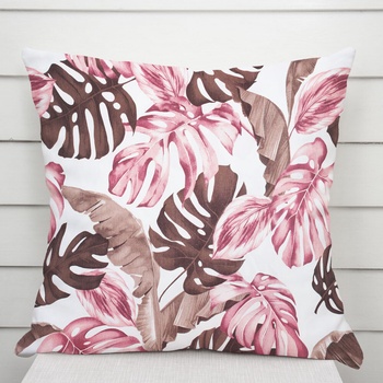 Biante Sandra SA-227 Hnedé a staroružové tropické listy na bielom 30 x 50 cm