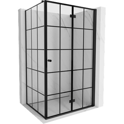 Mist-F сгъваема душ кабина дясна 70 x 80 см, черна решетка, черна - 8A6T-070-080-70-77-P (8A6T-070-080-70-77-P)