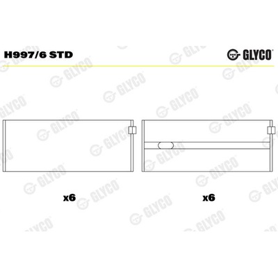 Ložiska klikové hřídele GLYCO H997/6 STD - sada