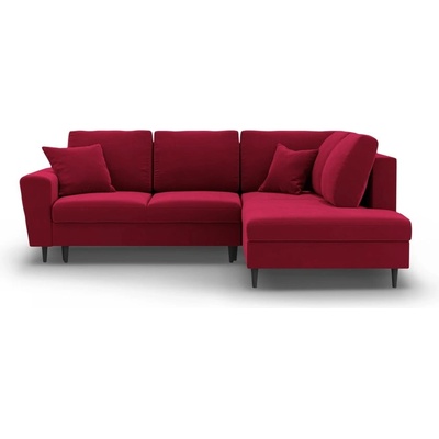 Cosmopolitan Design Червен кадифен разтегателен ъглов диван с място за съхранение (десен ъгъл/L форма) Kyoto - Cosmopolitan Design (COS_RCF_L_2_F1_KYOTO2)