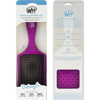 Wet Brush Paddle Detangler kefa na vlasy Purple