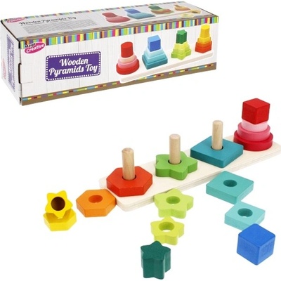 CreativeToys vkladačka pyramídy rôznych tvarov 27cm