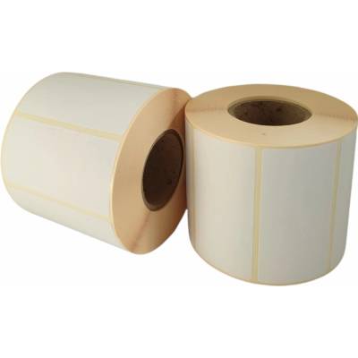 Papierová Etiketa 75 mm x 38 mm, Matný papier, Biela, Dutinka 40 mm, 1000 ks/kotúč, Permanentné lepidlo, Priemer kotúča 92 mm