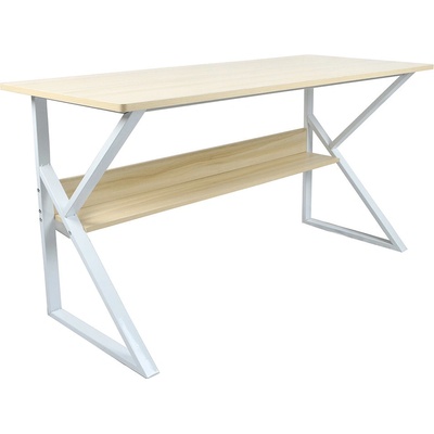 Tempo Kondela Písací stôl, s policou, dub prírodný / biela, TARCAL 100