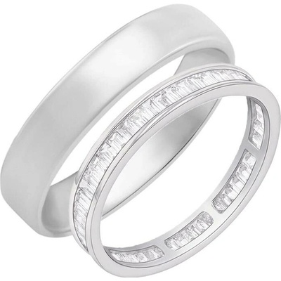 Eppi Eternity prsten s lab-grown baguette diamanty a pánský komfortní prsten Pascal RW43668