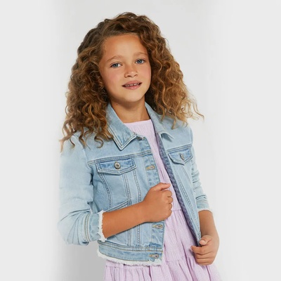 MAYORAL Дънково яке за момиче с изчистен дизайн светъл деним Майорал