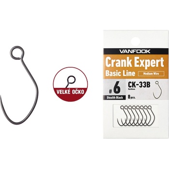 Vanfook Bezprotihrotý jednoháček na woblery CK-33B Vel.4, 8 ks