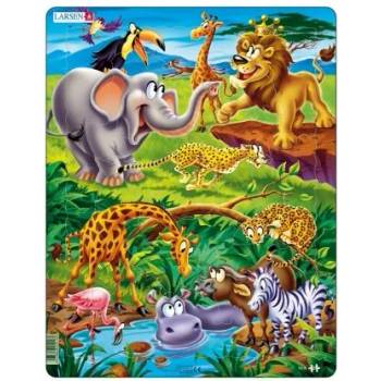 Image 1 of Larsen - Детски пъзел - Африкански животни - 18 части (US16)