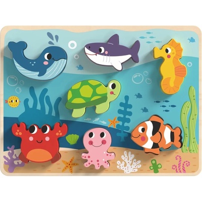 Tooky Toy Дървен 3D пъзел Tooky toy - Морско дъно (TK265)