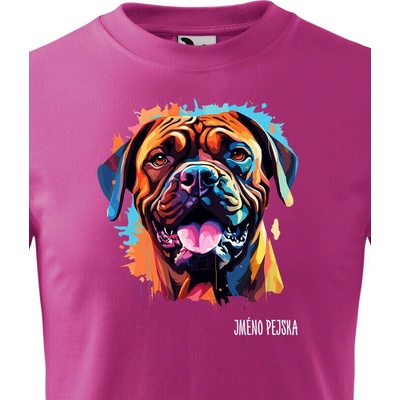 Dětské tričko Bulmastif Purpurová Canvas tričko 2437