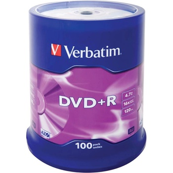 Image 1 of Verbatim DVD+R Verbatim 16X, 4.7GB, 100 броя/шпиндел (43551) (43551)