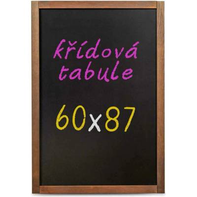 A-Z Reklama CZ Nástěnná dřevěná křídová tabule 60 × 87 cm – tmavě hnědý rám – kód PMPCHALK60X87