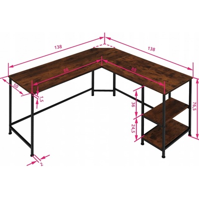 tectake 404231 hamilton industrial tmavé dřevo – Hledejceny.cz