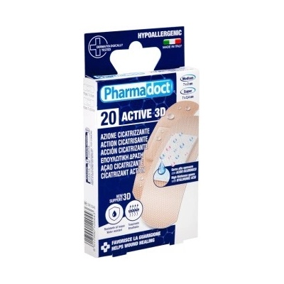 Pharmadoct Active 3D náplasť s KYSELINOU HYALURÓNOVOU s hojivým účinkom 20 ks