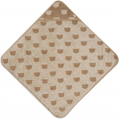 Jollein Osuška s kapucňou froté 75x75 cm Jacquard Teddy Bear