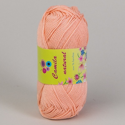 Storex Pletací / háčkovací příze CAMILA NATURAL 11 lososová, jednobarevná, 50g/125m