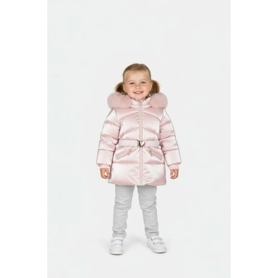 Joyce zimní bunda s kapucí a kožíškem růžová – Zboží Dáma