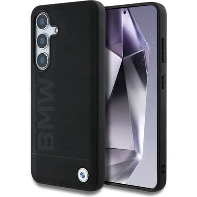 BMW кожен калъф с голям надпис за Samsung Galaxy S25+ - черен (3666339448745)