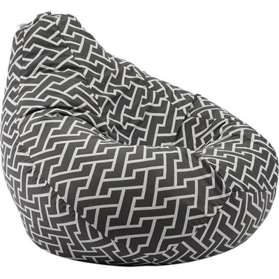 Pufrelax Пуф круша 320л. , Nirvana Grande, Zippity Charcoal, Перящ се калъф, Пълнеж от Полистиролни перли, Гама Premium (PUF-G-NGR-PT-ZIC)