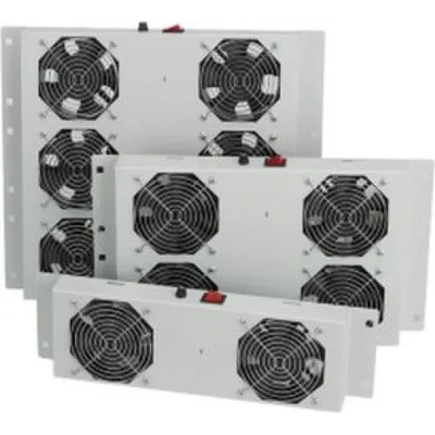 Security Professionals Вентилаторен модул за стенни комуникационни шкафове, Два вентилатора, Сив (mr.fan2wt.02)