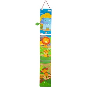 Bigjigs Toys - Дървен метър за стена - Животните от джунглата