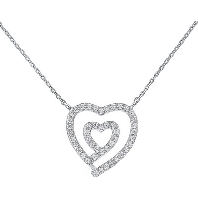 SILVEGO Stříbrný srdce marion s brilliance zirconia MW00332N