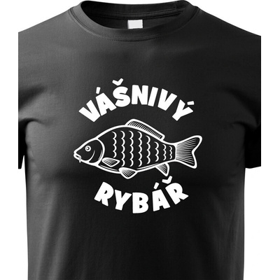 dětské triko Vášnivý rybář černá