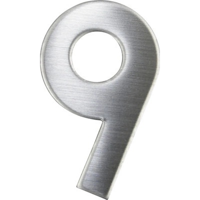 Nerezové číslo 9 v plochom „2D“ prevedení RN.75L.9.N