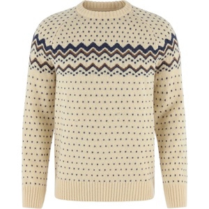Fjällräven Мъжки вълнен пуловер Fjällräven Övik Knit Sweater Wool jumper - Light Beige / Navy (005-4838-0212)