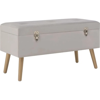 Image 1 of vidaXL Пейка с отделение за съхранение, 80 см, сиво кадифе (329932)