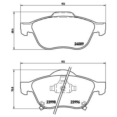 BREMBO Sada brzdových platničiek kotúčovej brzdy P83043