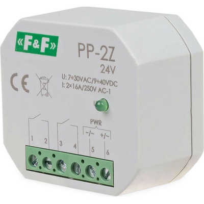 PP-2Z/24 - Elektromagnetické pomocné relé, 24V, 16A, 2x NO