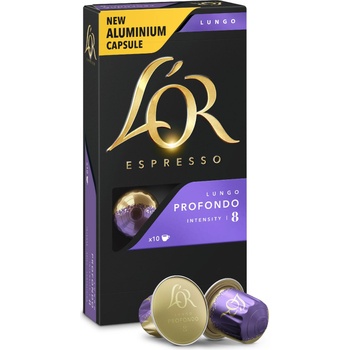 L'OR L´OR Lungo Profondo Intensity 8 - 10 алуминиеви капсули, съвместими с кафе машини Nespresso®*