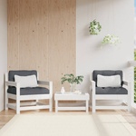 vidaXL Градински столове, 2 бр, бели, борово дърво масив (825493)